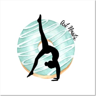 Donut Gymnast Silhouette Art Posters and Art